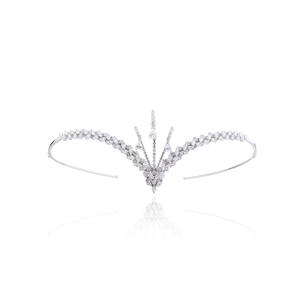 CR0008 YEPREM Diamond Bridal Diamond Crown Diamond Headpiece