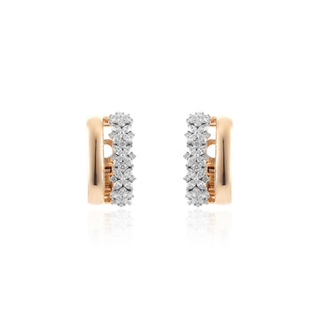 EA2422  YEPREM PINK GOLD Diamond Clip Earrings 