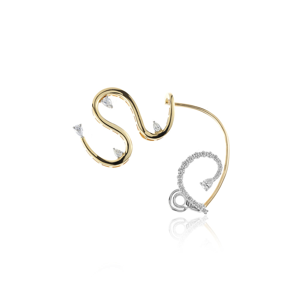 EA2538 YEPREM Diamond Clip Earcuff Earrings