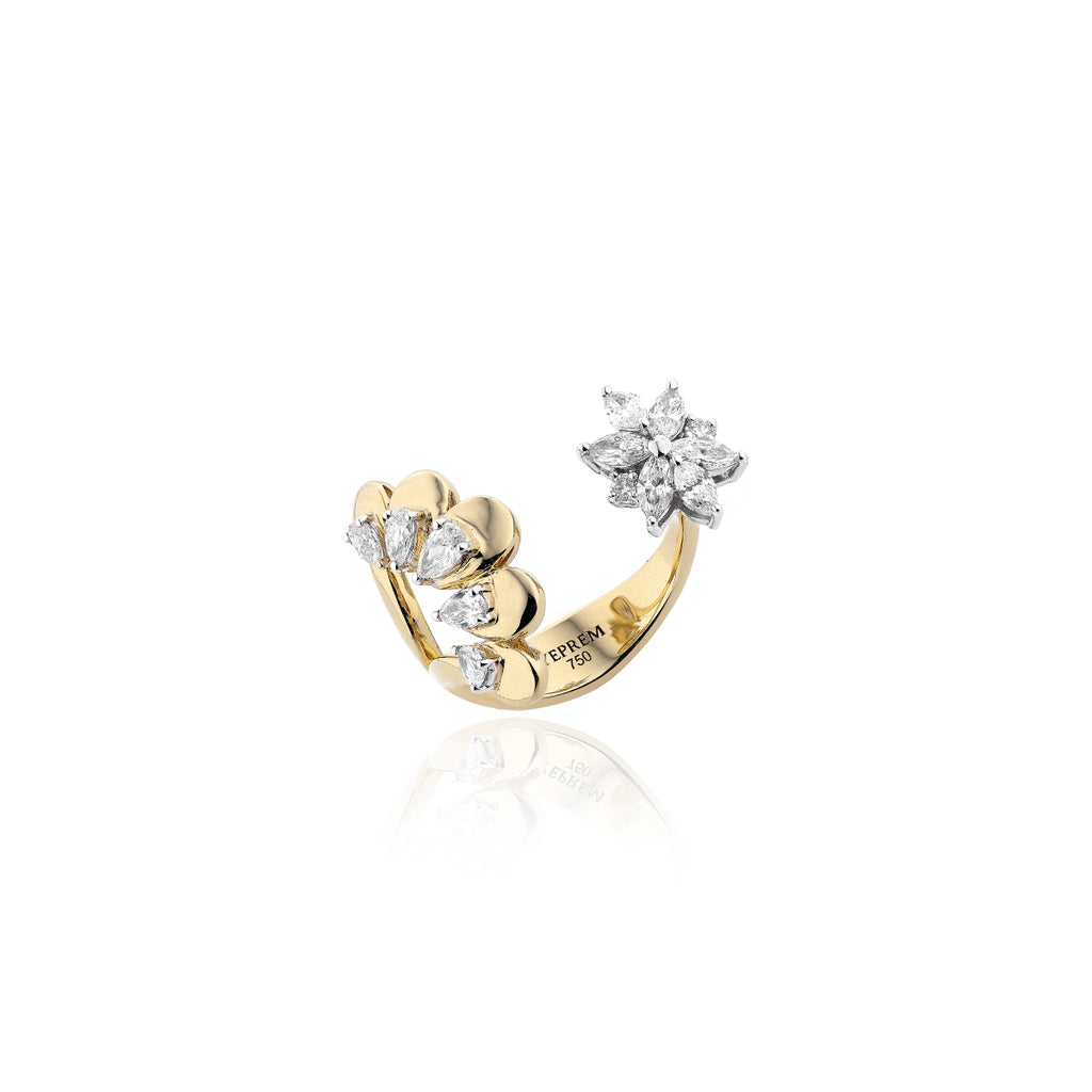 RI2841 YEPREM YELLOW GOLD Diamond Stackable Ring