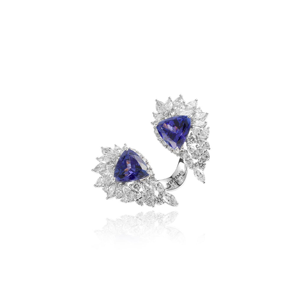 YEPREM Stackable Ring Diamond Sapphire  