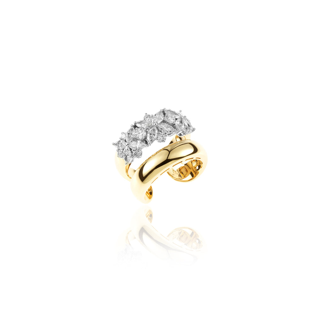YEPREM Diamond Yellow Gold Stackable Ring