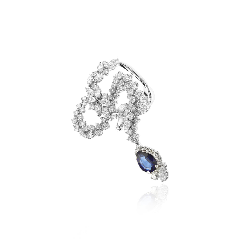 YEPREM Stackable Diamond sapphire Ring 