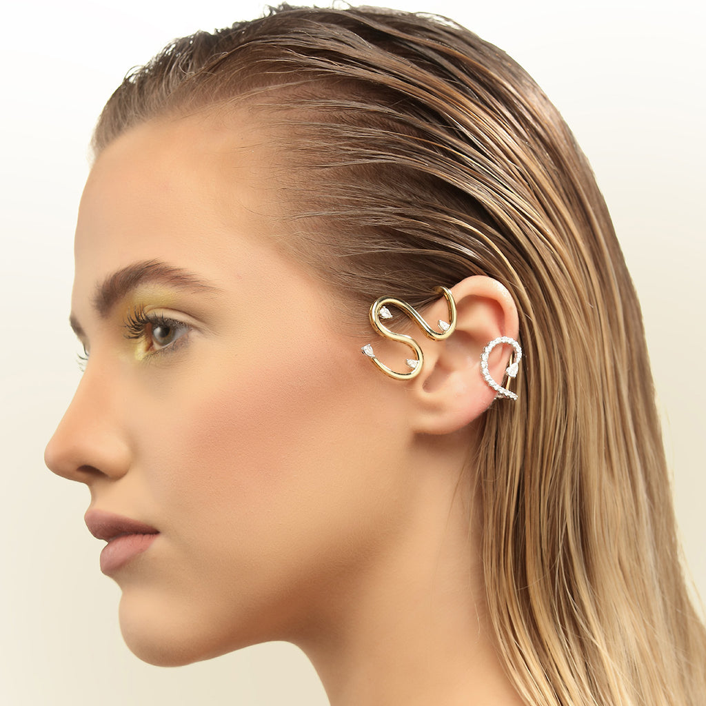Diamond Clip Earcuff Earrings